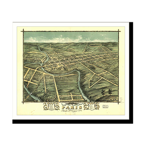 Panoramic Map - Paris, Kentucky, 1870 - Bird's Eye View Print