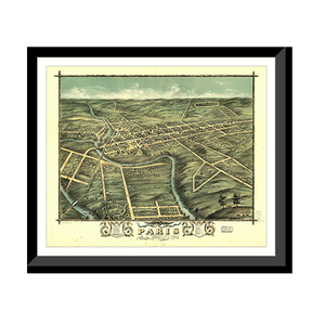 Panoramic Map - Paris, Kentucky, 1870 - Bird's Eye View Print