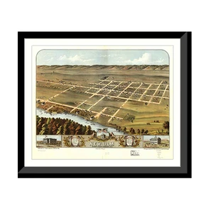 Panoramic Map - New Ulm, Minnesota, 1870 - Bird's Eye View Print