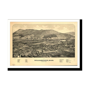 Panoramic Map - Williamstown, Massachusetts, 1889 - Bird's Eye View Print