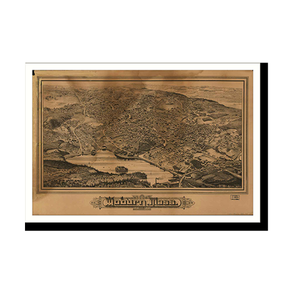 Panoramic Map - Woburn, Massachusetts, 1883 - Bird's Eye View Print