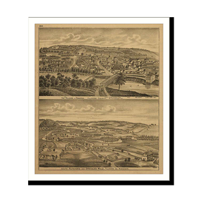 Panoramic Map - Preston, Minnesota, 1874 - Bird's Eye View Print