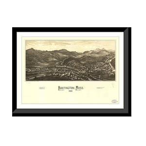 Panoramic Map - Huntingdon, Massachusetts, 1886 - Bird's Eye View Print