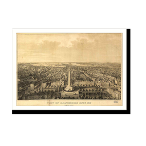 Panoramic Map - Baltimore, Maryland, 1862 - Bird's Eye View Print
