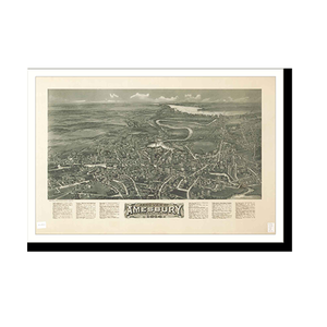Panoramic Map - Amesbury, Massachusetts, 1914 - Bird's Eye View Print
