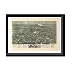 Panoramic Map - Amesbury, Massachusetts, 1914 - Bird's Eye View Print