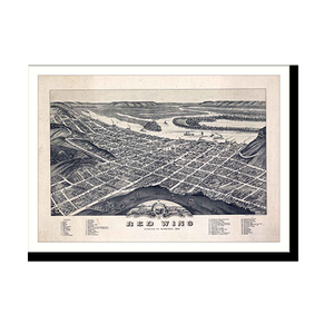 Panoramic Map - Red Wing, Minnesota, 1880 - Bird's Eye View Print