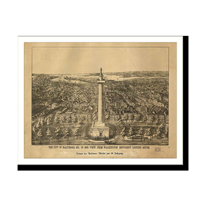 Panoramic Map - Baltimore, Maryland, 1880 - Bird's Eye View Print