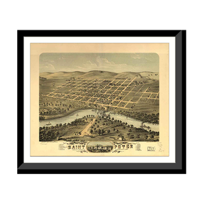 Panoramic Map - Saint Peter, Minnesota, 1870 - Bird's Eye View Print