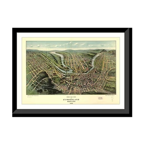 Panoramic Map - Cumberland, Maryland, 1906 - Bird's Eye View Print