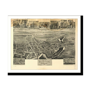 Panoramic Map - Elkton, Maryland, 1907 - Bird's Eye View Print