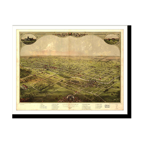 Panoramic Map - Lansing, Michigan, 1866 - Bird's Eye View Print