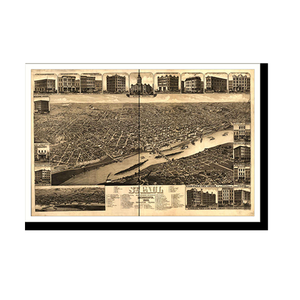 Panoramic Map - St. Paul, Minnesota, 1883 - Bird's Eye View Print