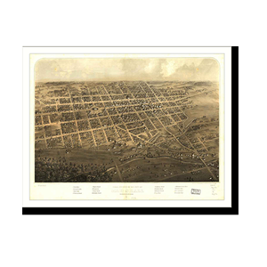 Panoramic Map - Marshall, Michigan, 1868 - Bird's Eye View Print