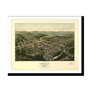 Panoramic Map - Oakland, Maryland, 1906 - Bird's Eye View Print