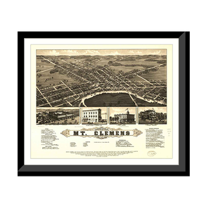 Panoramic Map - Mt. Clemens, Michigan, 1881 - Bird's Eye View Print