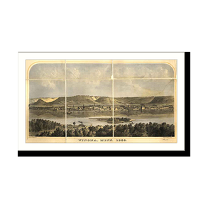 Panoramic Map - Winona, Minnesota, 1867 - Bird's Eye View Print