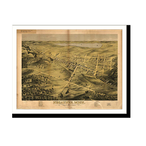 Panoramic Map - Negaunee, Michigan, 1871 - Bird's Eye View Print