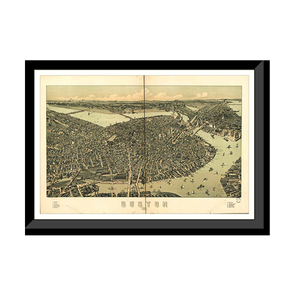 Panoramic Map - Boston, Massachusetts, 1899 - Bird's Eye View Print