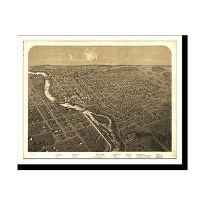 Panoramic Map - Niles, Michigan, 1868 - Bird's Eye View Print