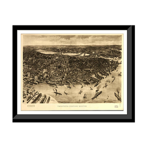 Panoramic Map - Boston, Massachusetts, 1905 - Bird's Eye View Print
