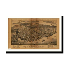 Panoramic Map - Eastport, Maine, 1879 - Bird's Eye View Print