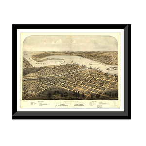 Panoramic Map - Port Huron, Michigan, 1867 - Bird's Eye View Print