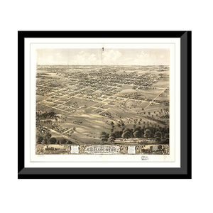 Panoramic Map - Chillicothe, Missouri, 1869 - Bird's Eye View Print