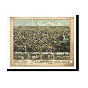 Panoramic Map - North Attleborough, Massachusetts, 1878 - Bird's Eye View