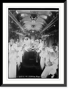 Historic Framed Print, Dinner on Hosp. Train,  17-7/8" x 21-7/8"