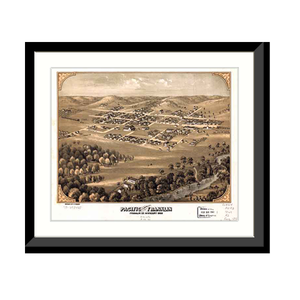 Panoramic Map - Franklin, Missouri, 1869 - Bird's Eye View Print