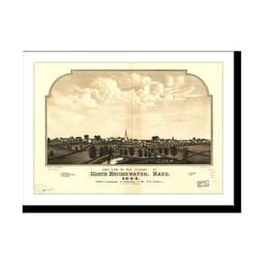 Panoramic Map - North Bridgewater, Massachusetts, 1844 - Bird's Eye View