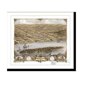 Panoramic Map - Hermann, Missouri, 1869 - Bird's Eye View Print