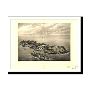 Panoramic Map - Monhegan, Maine, 1896 - Bird's Eye View Print