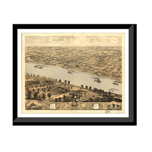Panoramic Map - Jefferson City, Missouri, 1869 - Bird's Eye View Print