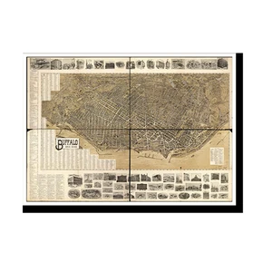 Panoramic Map - Buffalo, New York, 1902 - Bird's Eye View Print