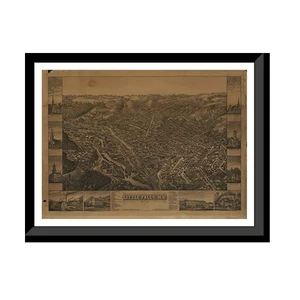Panoramic Map - Little Falls, New York, 1881 - Bird's Eye View Print