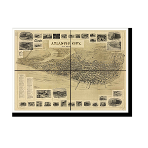 Panoramic Map - Atlantic City, New Jersey, 1900 - Bird's Eye View Print