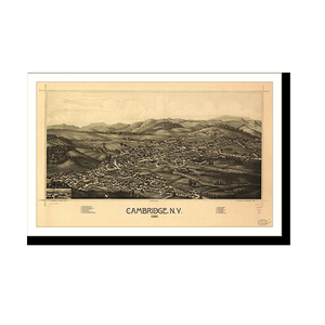 Panoramic Map - Cambridge, New York, 1886 - Bird's Eye View Print