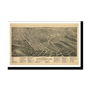 Panoramic Map - Winston Salem, North Carolina, 1891 - Bird's Eye View Print