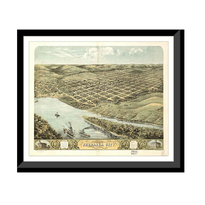 Panoramic Map - Nebraska City, Nebraska, 1868 - Bird's Eye View Print