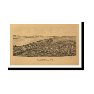 Panoramic Map - Cazenovia, New York, 1890 - Bird's Eye View Print
