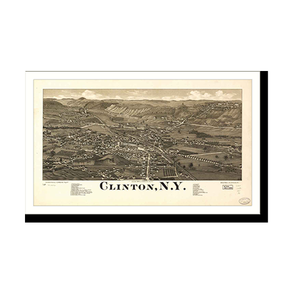 Panoramic Map - Clinton, New York, 1885 - Bird's Eye View Print