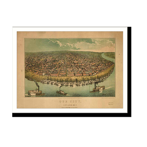 Panoramic Map - St. Louis, Missouri, 1859 - Bird's Eye View Print