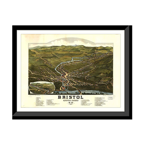 Panoramic Map - Bristol, New Hampshire, 1884 - Bird's Eye View Print