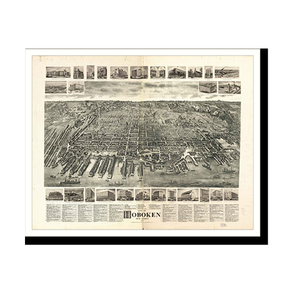 Panoramic Map - Hoboken, New Jersey, 1904 - Bird's Eye View Print
