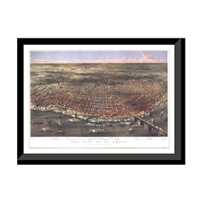 Panoramic Map - St. Louis, Missouri, 1874 - Bird's Eye View Print