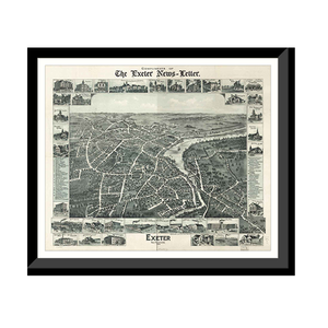 Panoramic Map - Exeter, New Hampshire, 1896 - Bird's Eye View Print