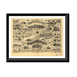 Panoramic Map - St. Louis, Missouri, 1884 - Bird's Eye View Print