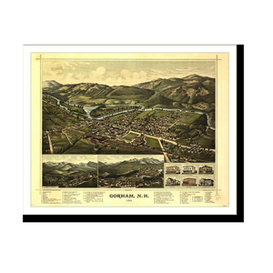 Panoramic Map - Gorham, New Hampshire, 1888 - Bird's Eye View Print